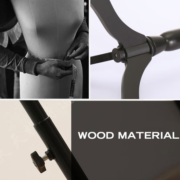 Black Female Mannequin Torso Dress Form Clothing Display w/ Black Tripod Stand - Picture 4 of 8